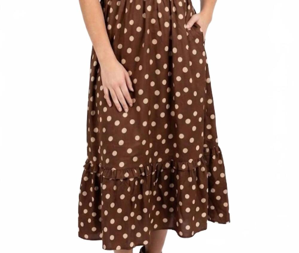 NEW STERLING KREEK polka dot dress in brown